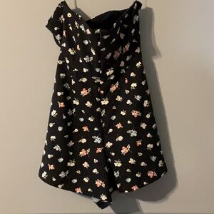 French Connection Size XS Floral Black Romper